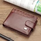 Men s Bifold Leather Card Holder Wallet Convenient Purse With Flap Coin Pocket