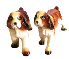 Sonsco Japan Vintage Set Of 2 Cocker Spaniel Porcelain Dogs 4  Tall 7  Long