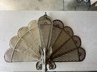 Antique French Brass Peacock Or Lion Fireplace Screen-collapsable   Complete