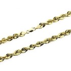 10k Yellow Gold 6mm 26  Diamond Cut Rope Chain Link Necklace Mens Womens
