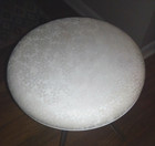 Cosco Vintage Round Short Stool Retro White Vinyl Seat Chrome Metal Legs Mcm