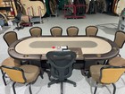 Casino Size Poker Table Tan brown 9   used 