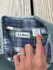 Vintage 90s Ll Bean Flannel Lined Shirt Distressed Workwear Sz L  Thrashed Green