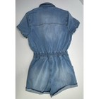 Celebrity Pink Romper Jumpsuit Juniors Small 3-5 Blue Denim Snap Button Cuffed