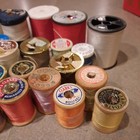 Vintage Wooden Spool Sewing Thread Mixed 32