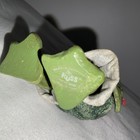 Vtg Russ Berrie Country Folks Frog Kerchief Scarf Overalls