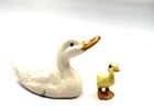 Hagen Renaker Miniature Mom Duck   Duckling Swimming Figurines