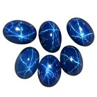 6 Pcs Natural Star Blue Sapphire 6x4mm Oval Cabochon Royal Loose Gemstones Lot
