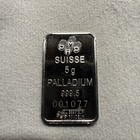 Suisse 5 Gram Palladium Bar  9995 Fine Palladium - Statue Of Liberty  Rare Piece