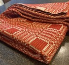 1950s Vintage Hand Woven Goodwin Guild Reversible Bedspread Coverlet 102x76  Red