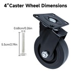 Caster Wheels Heavy Duty  4 Inch 360 Degree Quiet Swivel Caster Wheel For Fur   