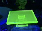 Clark   s Teaberry Gum Store Display Stand Vaseline Glass - Uranium Glow
