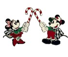 Disney Parks Christmas Holiday Mickey   Minnie 2 Pin Set 2019 Holding Candy Cane