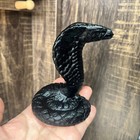 Natural Obsidian Quartz Hand-carved Snake Skull Crystal Healing Reiki Healing