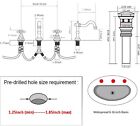 Widespread Bathroom Sink Basin Faucet Waterfall 2 Handle 3 Hole Vanity Mixer Tap