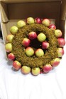 Vintage Fall Christmas Door Wreath Apples   Berries 13 1 2  Diameter