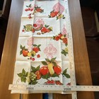 Vintage Parisian Prints Linen Tea Towel Fruit Apples Grapes Retro Kitchen New