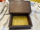 Antique Victorian Oak Wooden Keepsake Box  Brass Hinges 5x8x4