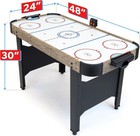 48 Inch Air Hockey Arcade Table - Oak Or Black - Includes 2 Pushers  3 Pucks  Ac