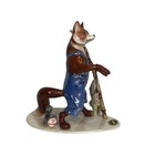 Hagen Renaker Papa Fox Fishing With Fish   Can Of Worms Specialty Retired Rare
