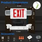 Wet Location Outdoor Led Red Exit Sign Emergency Light With Two Adjustable Heads