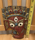 Vintage Tibetan Inlaid Red Coral Turquoise Brass Ganesha Elephant  Mask