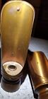 2 Vtg Copper   Wood Handheld Chamber Candle Holders