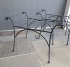 Vintage Pair Of Iron Benches Or Stools