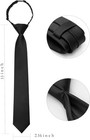 Solid Color Boys Tie Pre-tied Adjustable Kids Necktie For Age 8-12 Black 