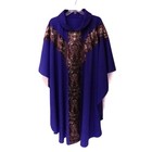 Priest s Chasuble Vestment And Stole Purple Double Fish Brocade One Size