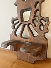 22 5  Vintage Wooden Carved Planter Shelf With Mirrors House Shape 5  Planter