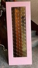 Mid Century Modern Amber Bullseye Glass Cabinet Door 42    X 16    X 3 4    Extra Tall