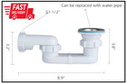 Bath Shower Drain Low Profile P Trap 1 1 2  Flat Kit For White