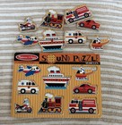 Melissa   Doug Wooden Sound Puzzle Vehicles Train Car Fire Truck Boat Plane