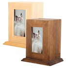 Wooden Pet Memorial Urn For Ashes With Photo Frame Cat   Dog Memory Box Keepsake