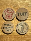 Lot 4 Wooden Nickels Ge Corp Gf Koffee Kup Madame Bolanger La 1985 Shrine Circus