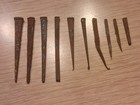 Lot Of  10  Coffin Nails Late 19th Century  Blacksmith Forged 1800s Unique Set