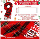 12pcs Buffalo Plaid Winter Scarf Warm Cashmere Feel Wraps For Women Men Set Xmas