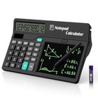 Calculators Desktop With Notepad Writing Tablet 6 Inch  12 Digit Large Black