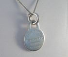 Vintage Tiffany   Co Sterling Silver 18  Necklace W  Serial Number Property Tag