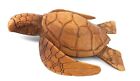 Wooden Hand Carved Sea Turtle Tortoise Statue Figurine Sculpture Handcrafted    