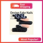 Foxiiu Press On Nails Coffin Long Length Glossy Full Cover Acrylic Coffin Shape
