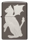 Zippo Dragon Cat Design Black Ice Windproof Pocket Lighter  150-093760