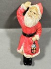 Antique Celluloid Japan Santa Claus Rattle Toy - Holding Lantern Christmas