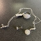 Vintage Sterling Silver Ring Pendant   Earrings Set 10 G