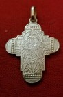  Christian  Sterling Silver  925 Cross With  Saint Mary And Child Jesus 1 4x1  