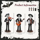 Day Of The Dead Skeleton Figurines Mariachi Set 3pcs 6 5  Decor