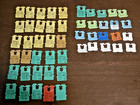 50 Plastic Bread Tabs Clips Tabs Printed Colors Arts   Crafts Upscale - Used