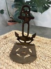Vintage Brass Nautical Ship Anchor Bookend Book End 6 25    Tall