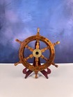 12  Nautical Wooden Brass Ship Pirate Wall Marine Boat Steering Wheel Decorative